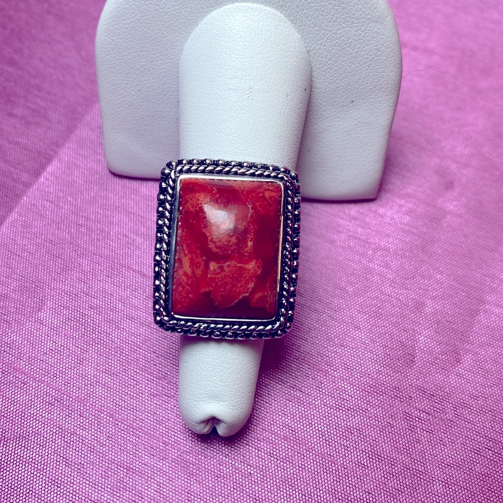 Southwest Style By JTV Red Sponge Coral Ring